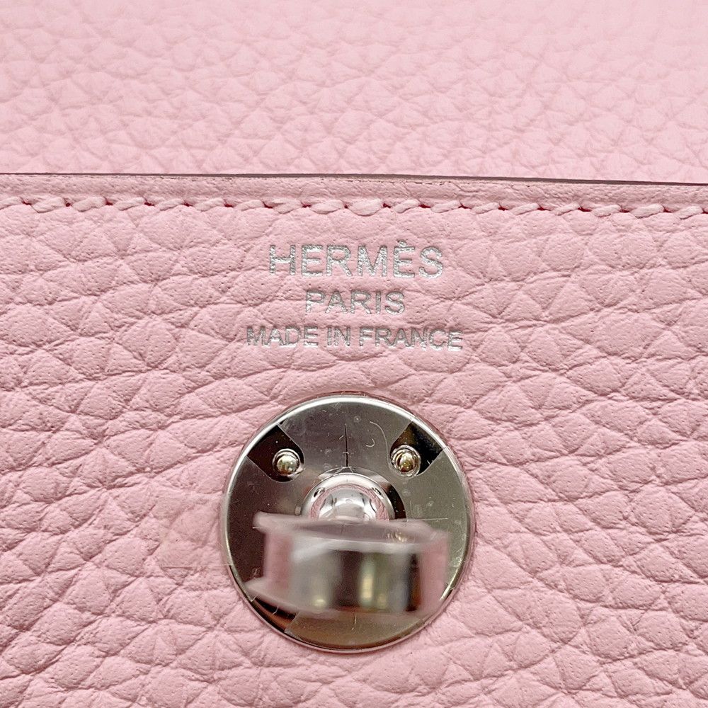 Hermes Lindy Mini Verso Rose Sakura Grease Silver Taurillon Clemence 2-Way — view 6