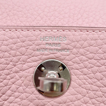 Hermes Lindy Mini Verso Rose Sakura Grease Silver Taurillon Clemence 2-Way — view 6