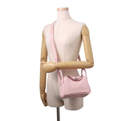 Hermes Lindy Mini Verso Rose Sakura Grease Silver Taurillon Clemence 2-Way — view 4