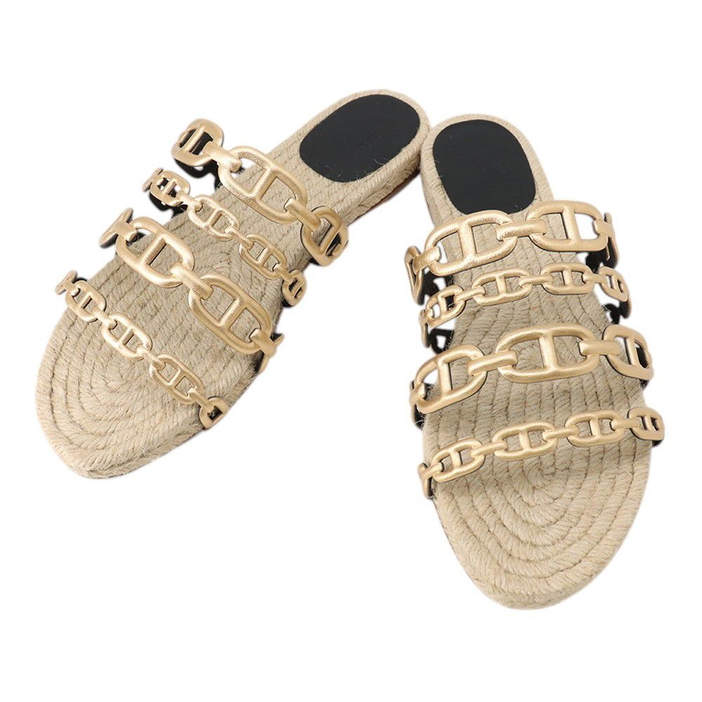 Hermes Sandals Encone Leather 38 Shoes