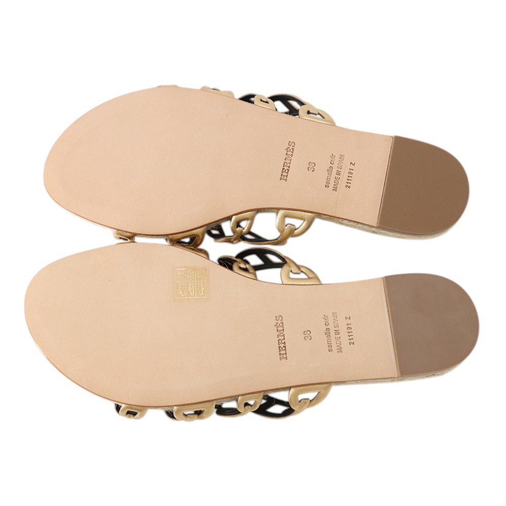 Hermes Sandals Encone Leather 38 Shoes — view 4