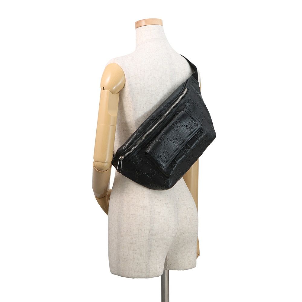Gucci Belt Bag GG Embossed Bag Leather Black — view 4