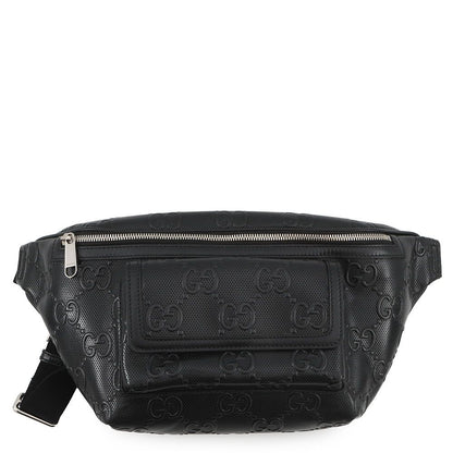 Gucci Belt Bag GG Embossed Bag Leather Black