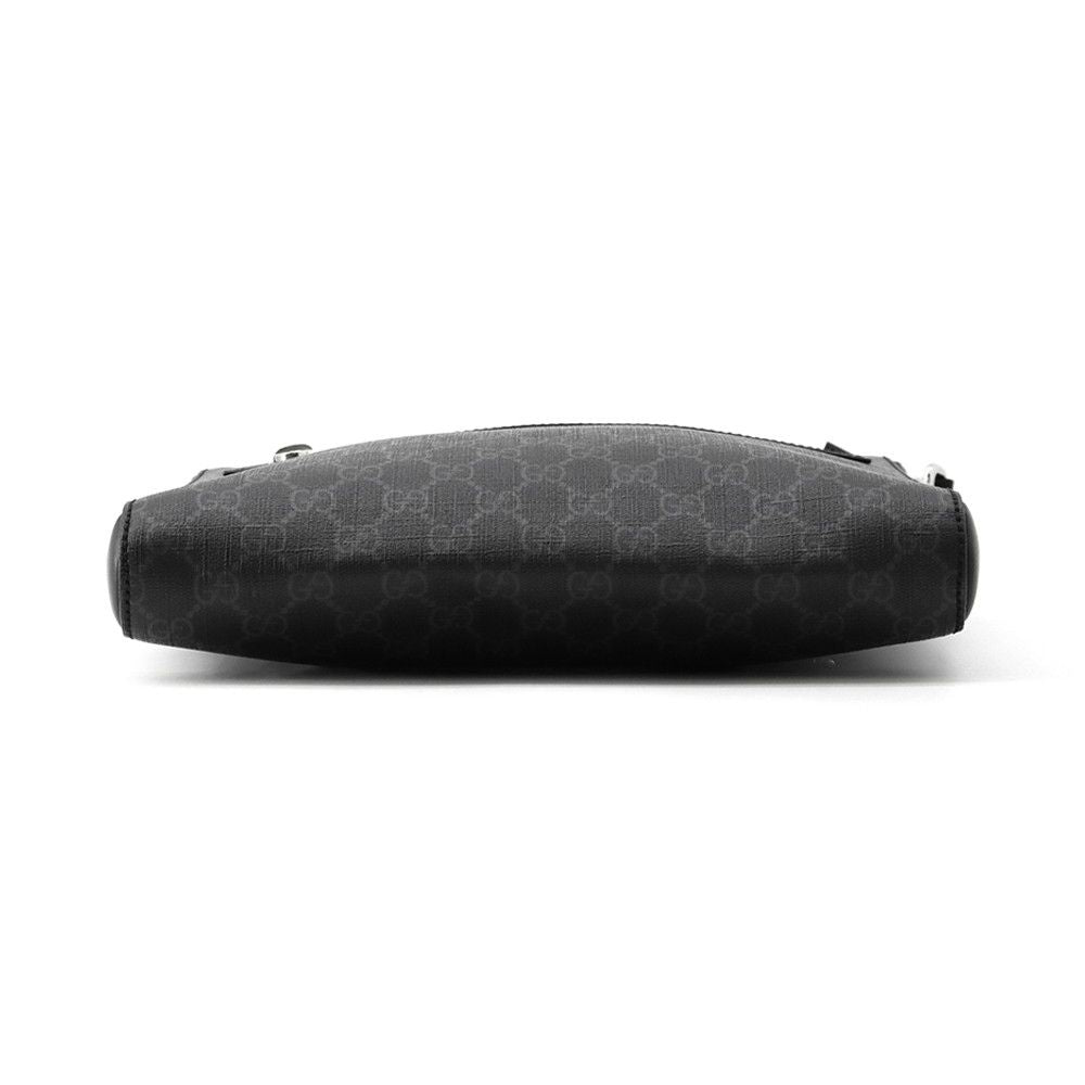 Gucci Shoulder Bag GG Supreme Leather Web Black — view 3