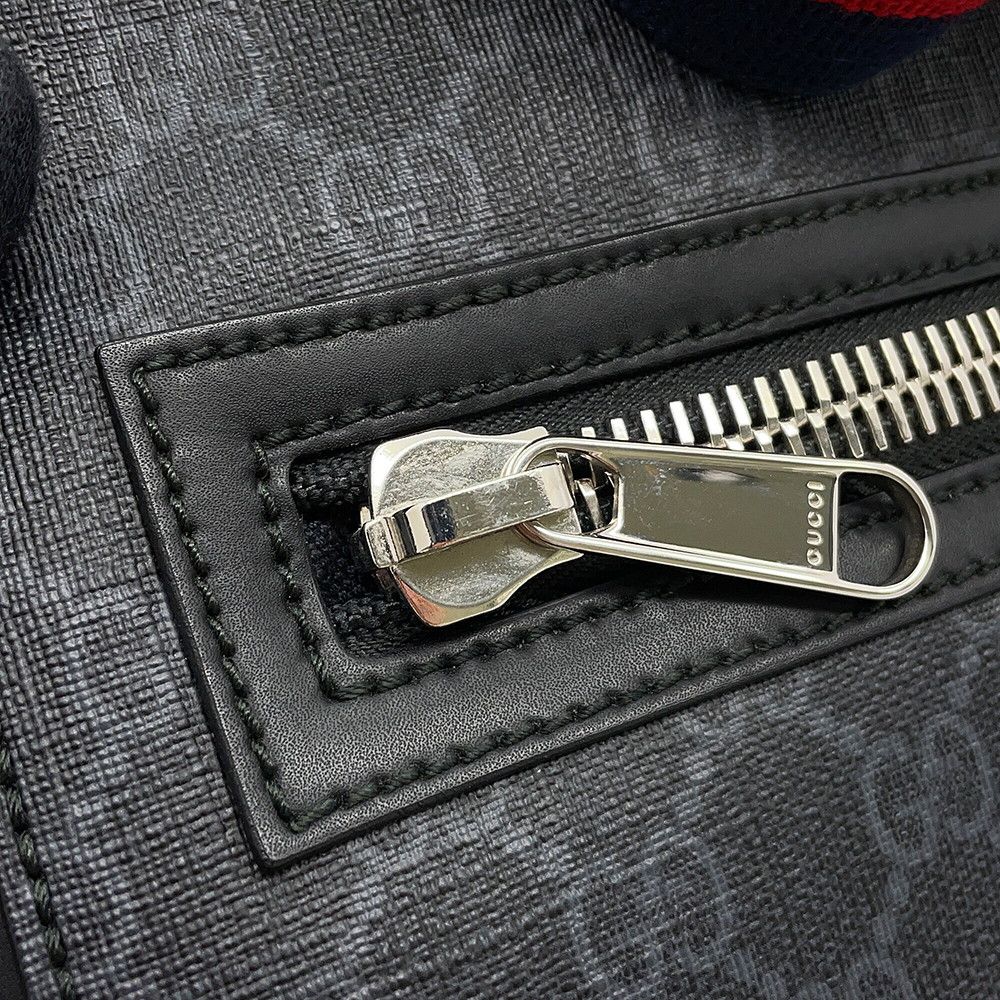 Gucci Shoulder Bag GG Supreme Leather Web Black — view 6
