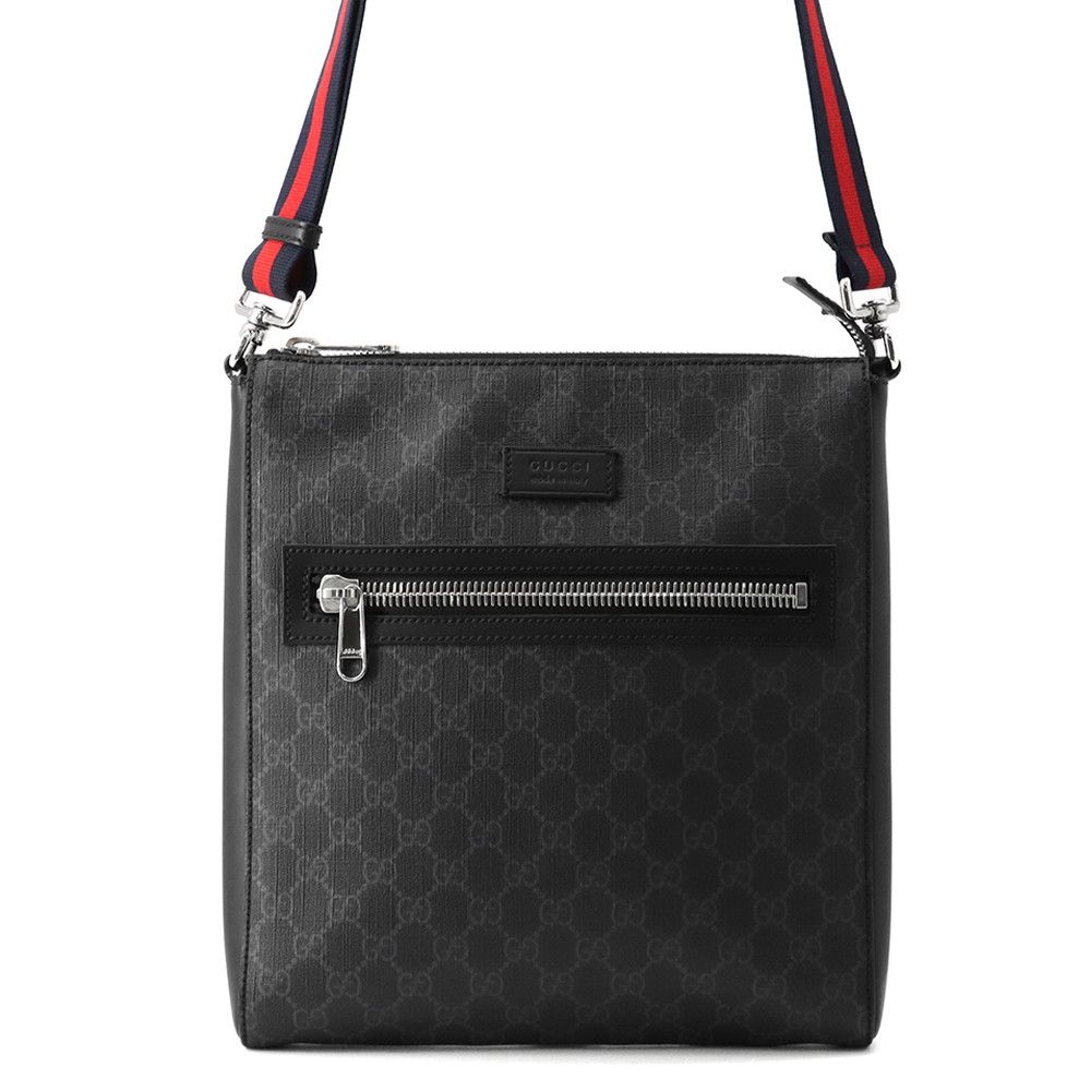 Gucci Shoulder Bag GG Supreme Leather Web Black