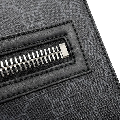 Gucci Shoulder Bag GG Supreme Leather Web Black — view 8
