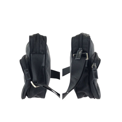 Prada Tessuto Black Silver Nylon Shoulder Bag Pochette — view 8