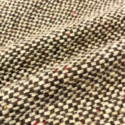 Max Mara Double Breasted Tweed Coat Insulation Jacket Half 42 Beige Brown — view 9