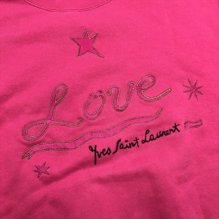 Saint Laurent Yves YSL Sweatshirt Long Sleeve M Cotton Pink — view 5