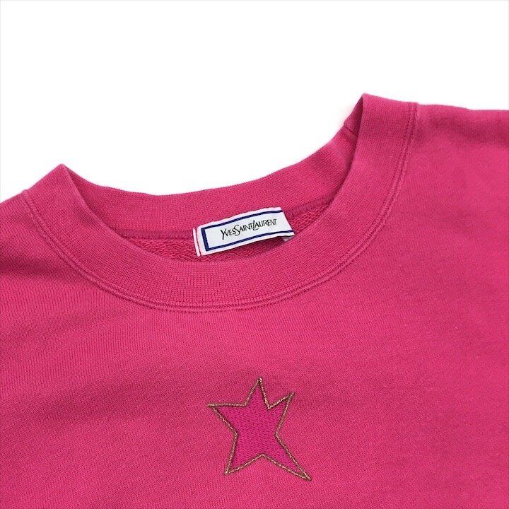 Saint Laurent Yves YSL Sweatshirt Long Sleeve M Cotton Pink — view 4
