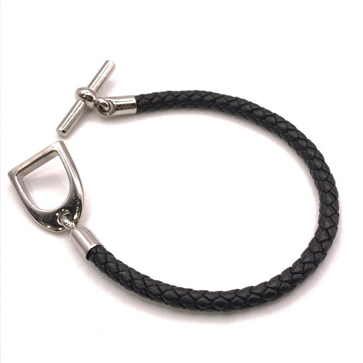 Hermes Bracelet Etrier Black Silver — view 4