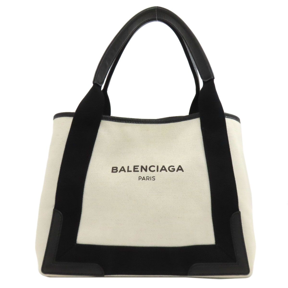 Balenciaga Navy Cabas Handbag Canvas