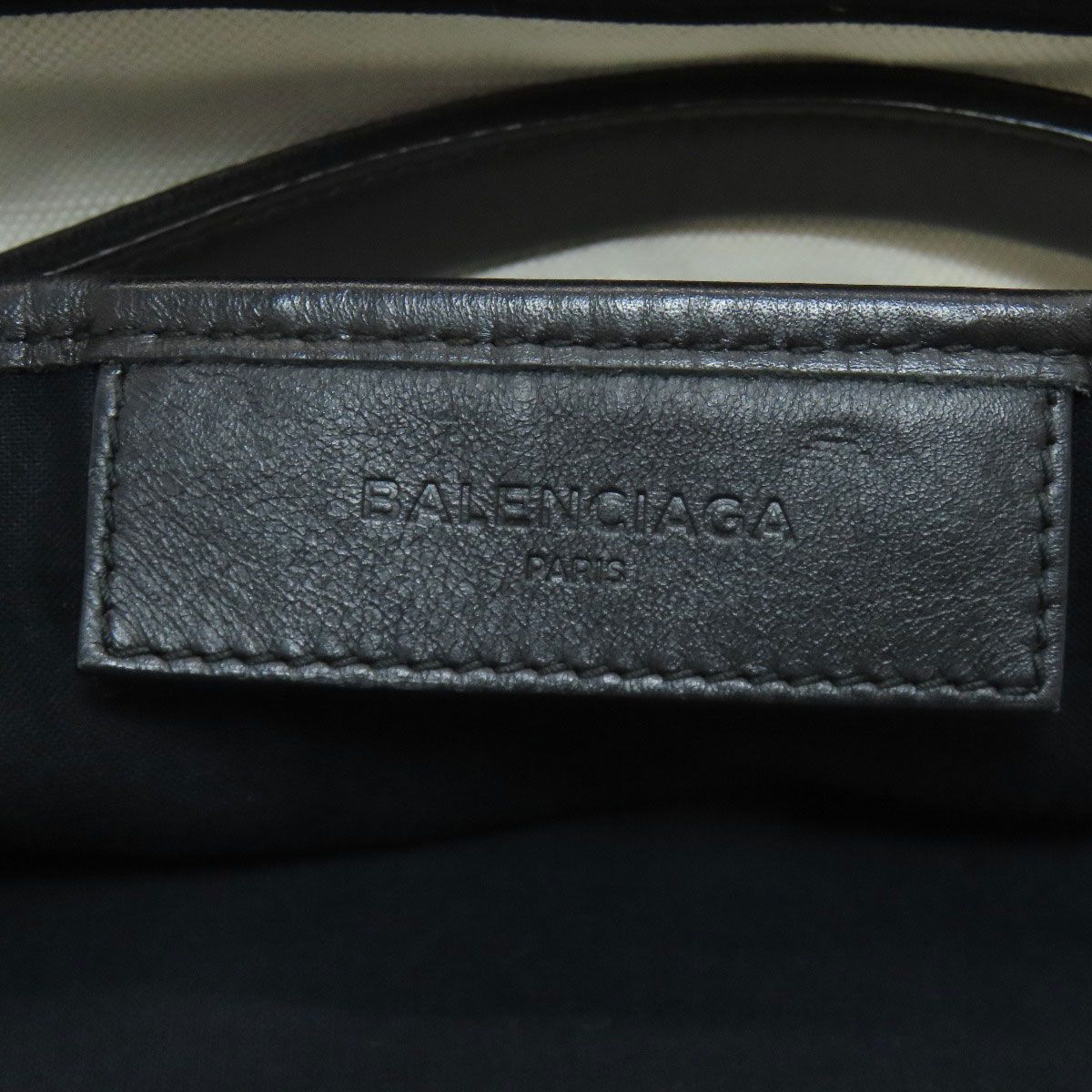 Balenciaga Navy Cabas Handbag Canvas — view 6