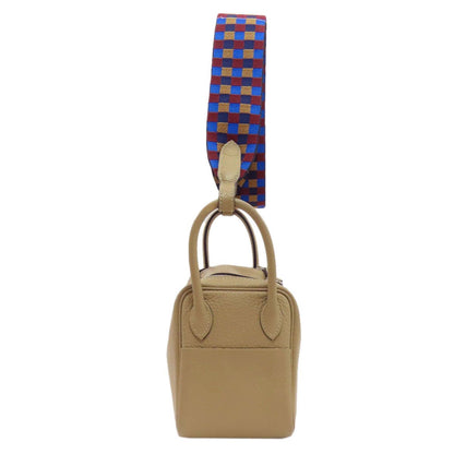 Hermes Lindy Mini Verso Maxi Quadrille Silver Handbag Taurillon — view 3