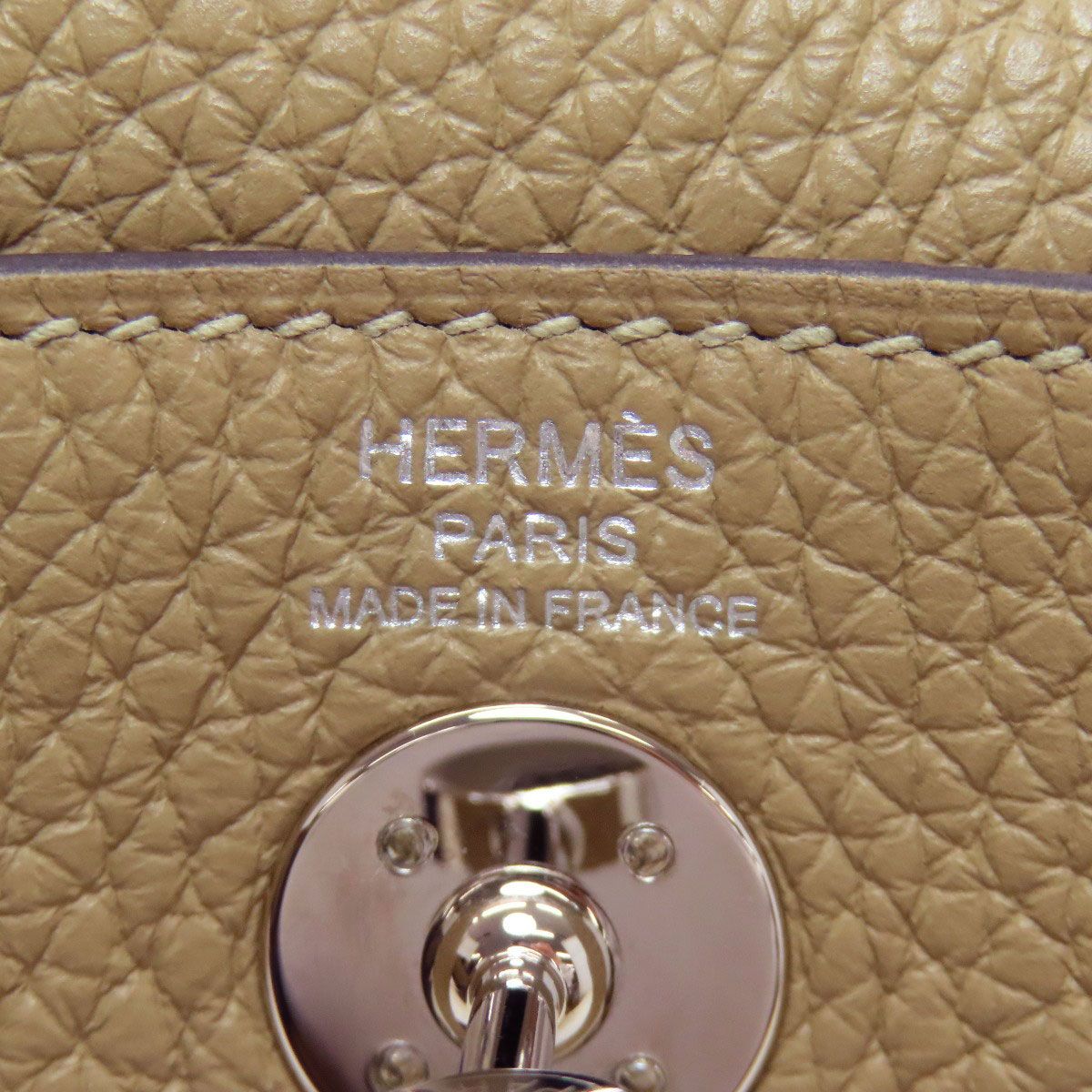 Hermes Lindy Mini Verso Maxi Quadrille Silver Handbag Taurillon — view 6