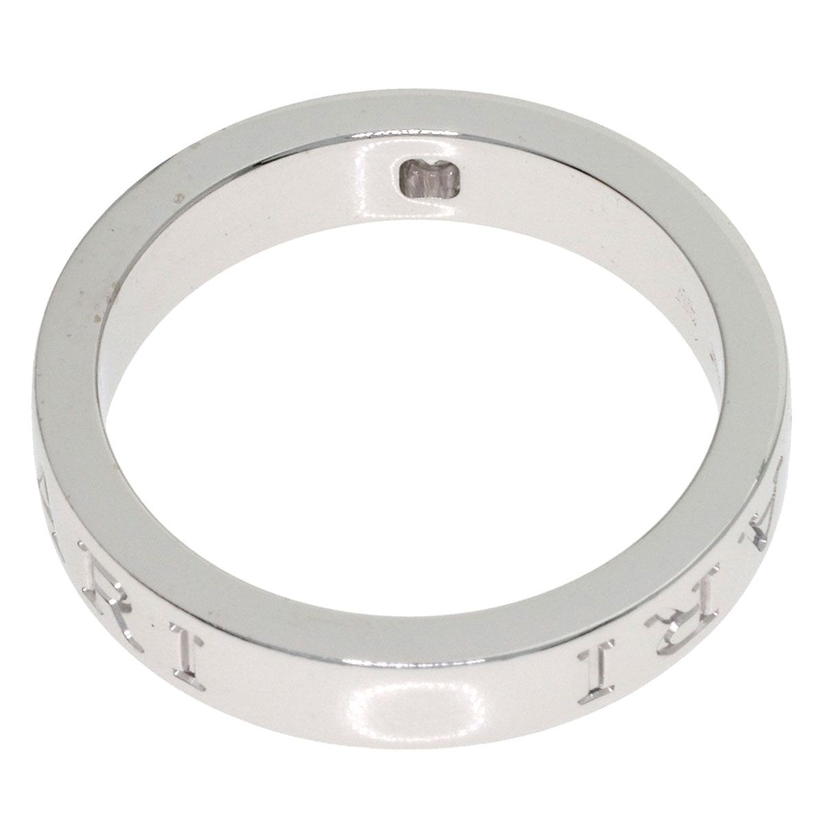 Bvlgari Double Logo Diamond Ring 18k White Gold