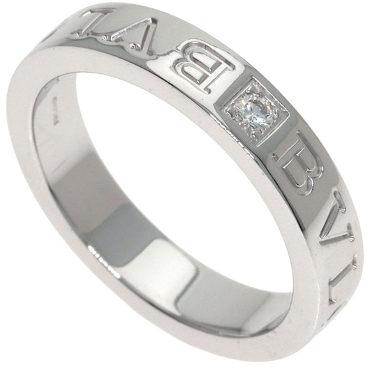 Bvlgari Double Logo Diamond Ring 18k White Gold