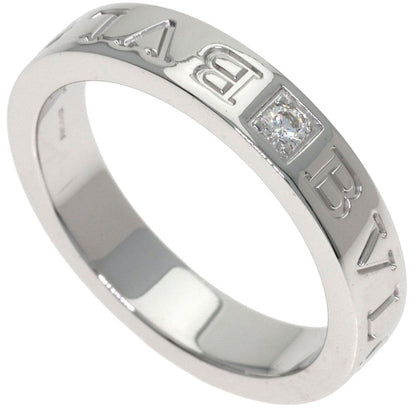 Bvlgari Double Logo Diamond Ring 18k White Gold