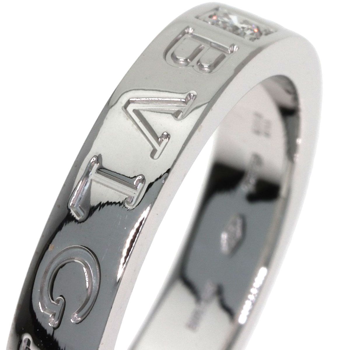 Bvlgari Double Logo Diamond Ring 18k White Gold — view 7