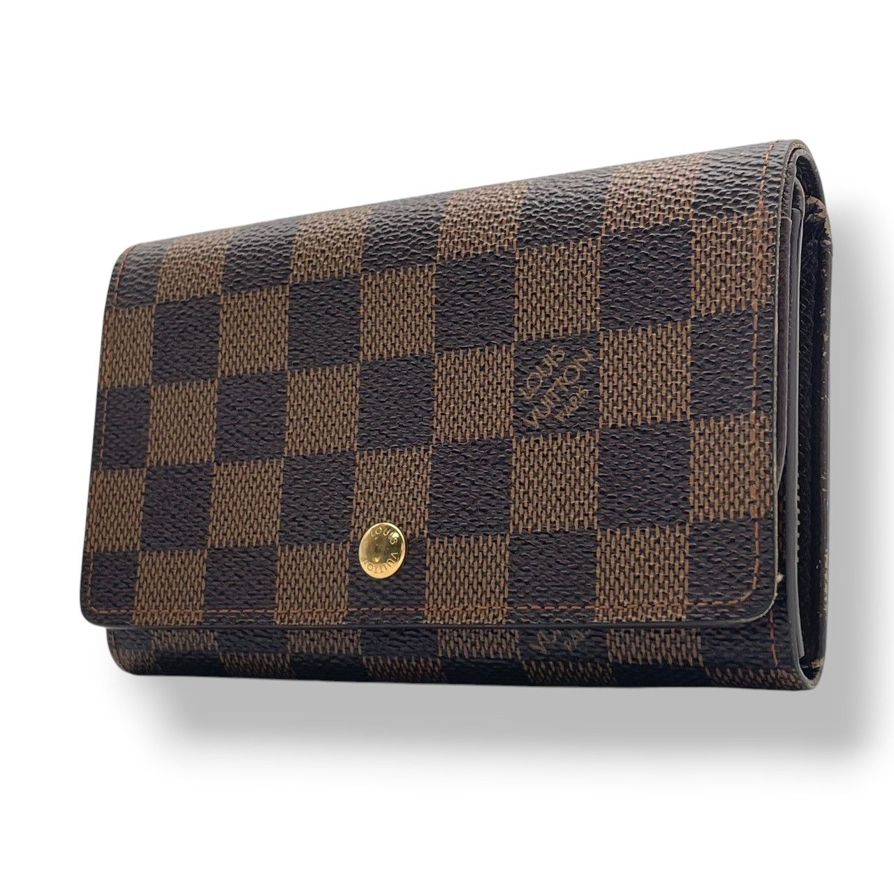 Louis Vuitton Bifold Wallet Porte-Monnaie Billets Tresor Damier Ebene L-shaped