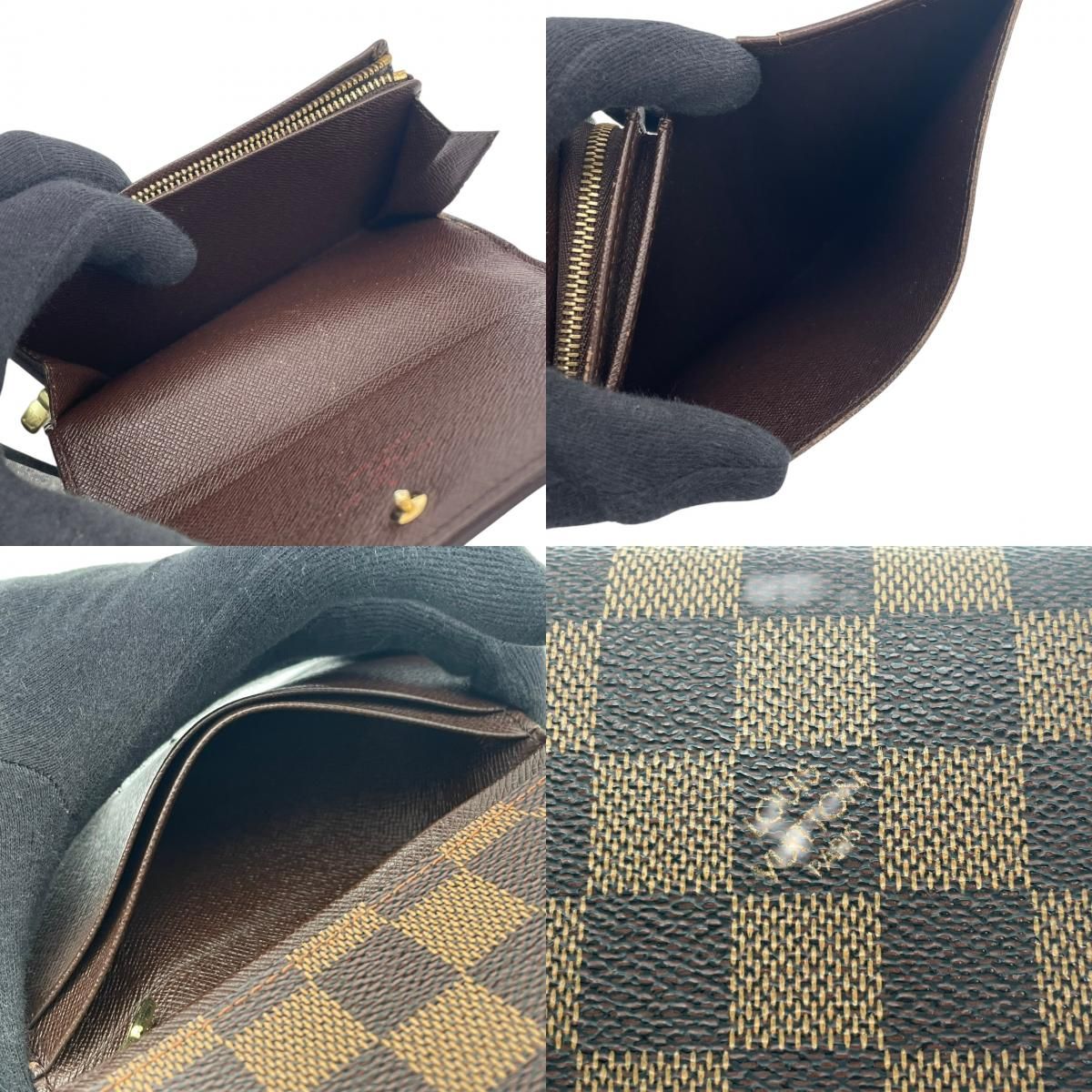 Louis Vuitton Bifold Wallet Porte-Monnaie Billets Tresor Damier Ebene L-shaped — view 8