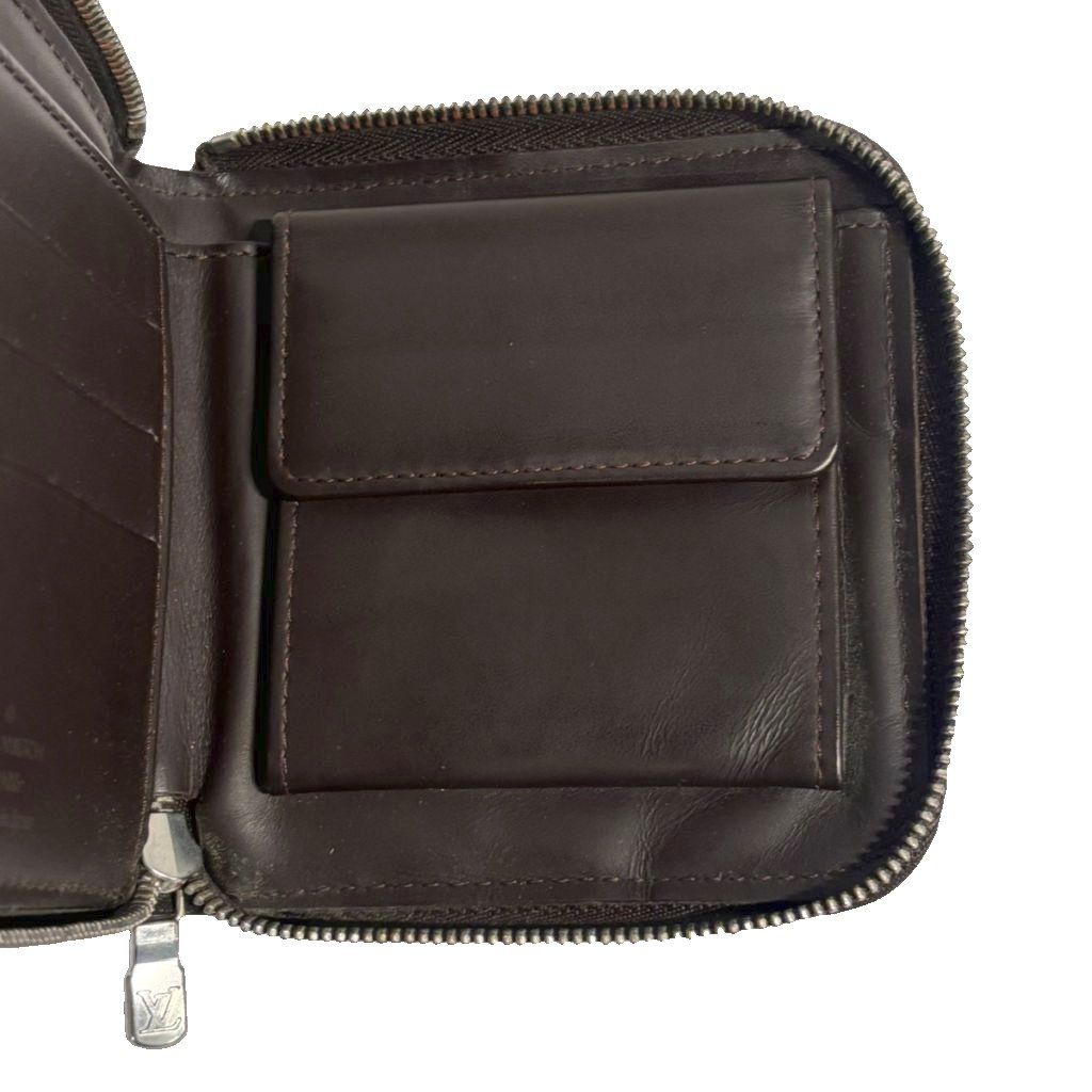 Louis Vuitton Monogram Porte Biet Monet Zip Bifold Wallet Round Zip Brown — view 4