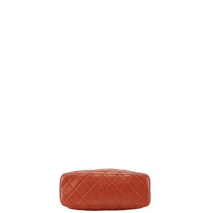 Chanel Quilted CC Logo Platinum Shoulder Bag Orange Brown Lambskin — view 4