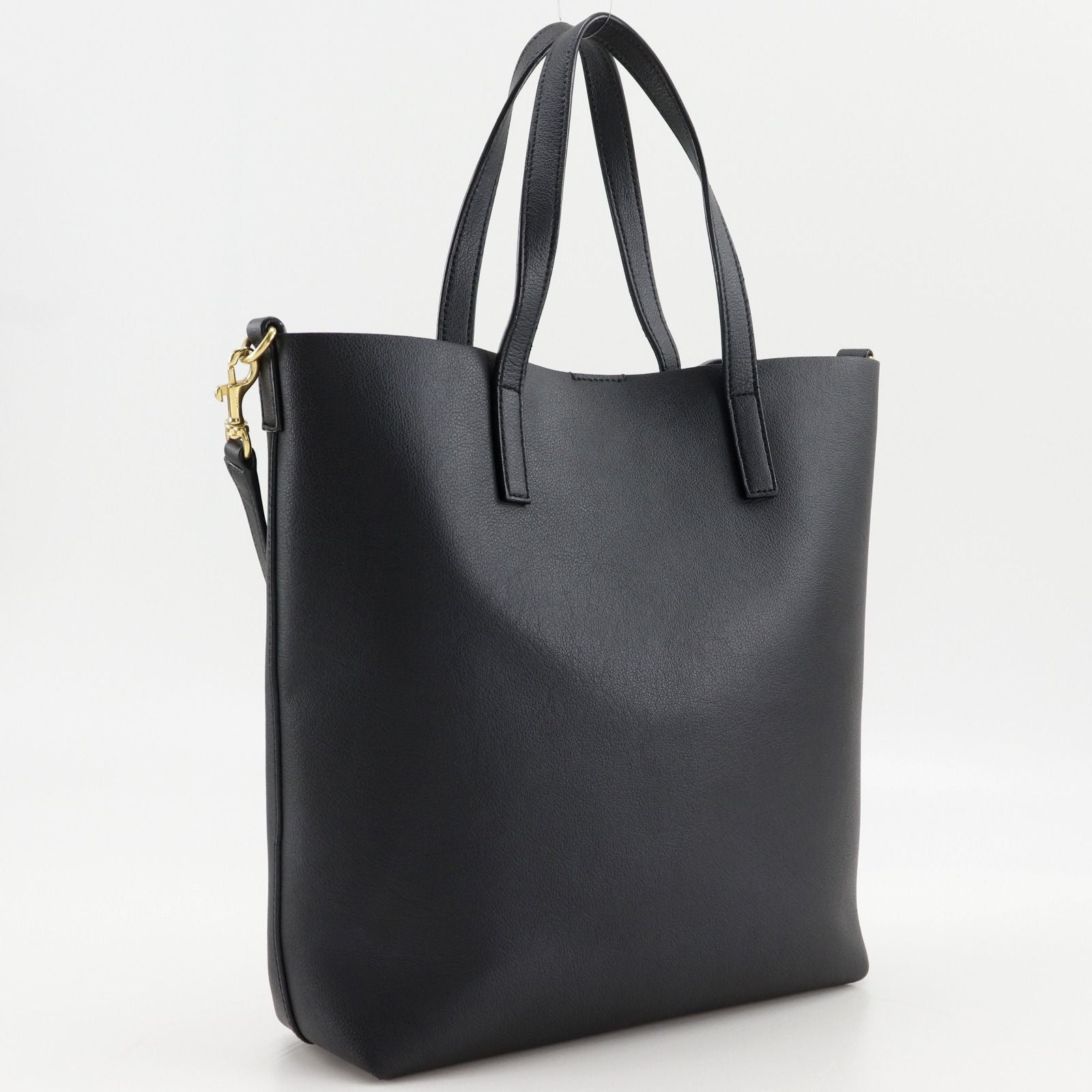 Saint Laurent Toy Shopping Tote 2-Way Shoulder Calf Black Handbag — view 3