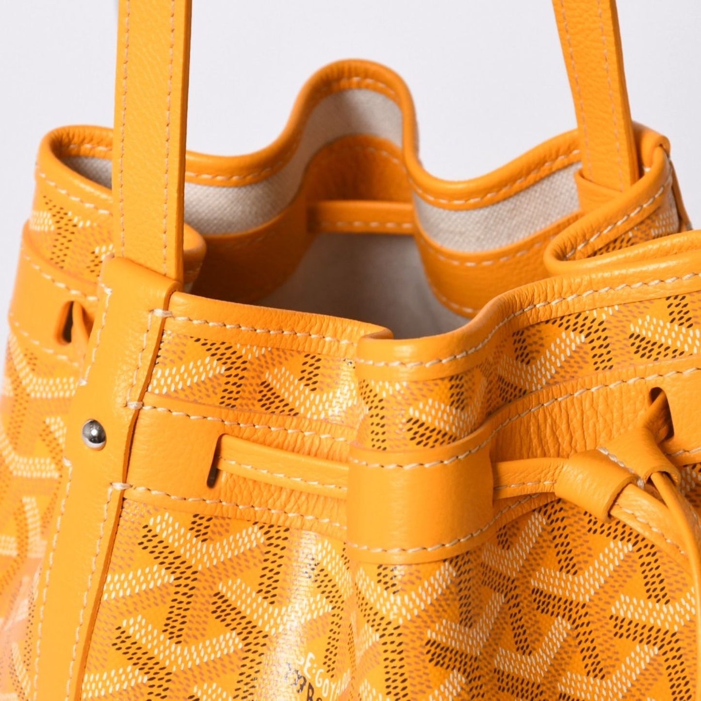 Goyard Petit Flo Bucket Bag Yellow — view 6