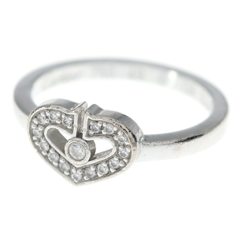Cartier C Heart Diamond Ring White Gold