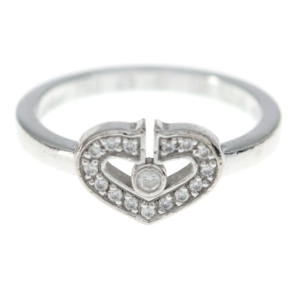 Cartier C Heart Diamond Ring White Gold — view 4