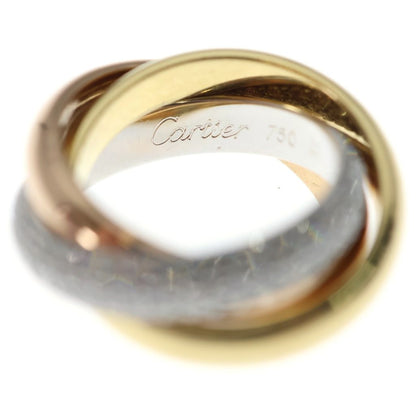 Cartier Trinity Classic Semi Pave Diamond Ring Gold Pink White — view 5