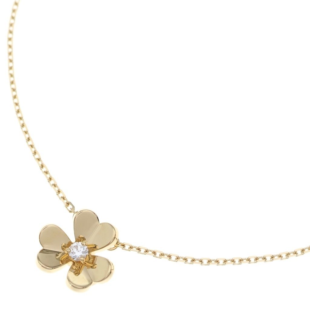 Van Cleef & Arpels Frivole Mini Necklace Pendant Chain Gold