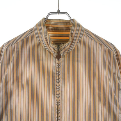 Hermes Half Zip Shirt Border Orange Multicolor Cotton — view 3