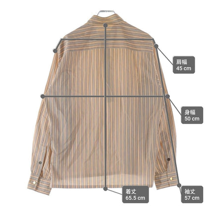 Hermes Half Zip Shirt Border Orange Multicolor Cotton — view 9