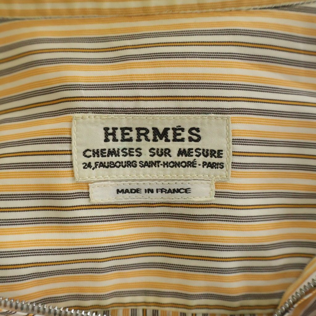 Hermes Half Zip Shirt Border Orange Multicolor Cotton — view 7