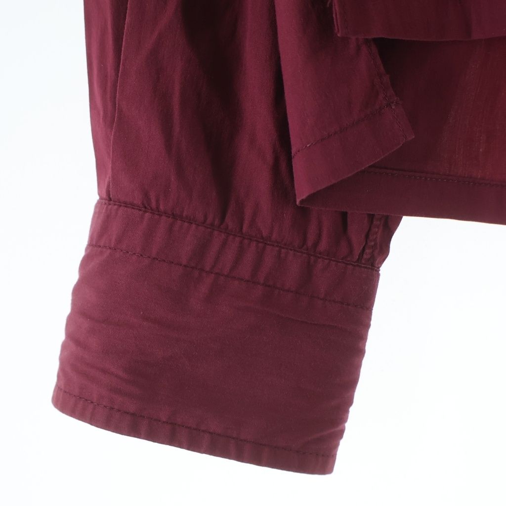 Hermes Half Zip Long Sleeve Nylon Shirt Bordeaux Wine Red — view 5