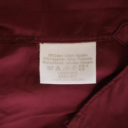 Hermes Half Zip Long Sleeve Nylon Shirt Bordeaux Wine Red — view 8