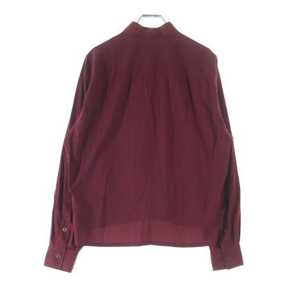Hermes Half Zip Long Sleeve Nylon Shirt Bordeaux Wine Red — view 2