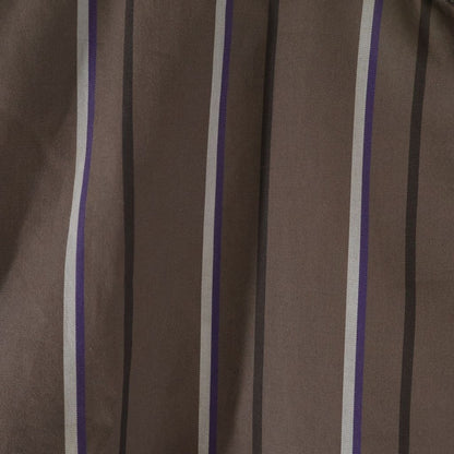 Hermes Half Zip Shirt Striped Khaki Brown Cotton — view 5