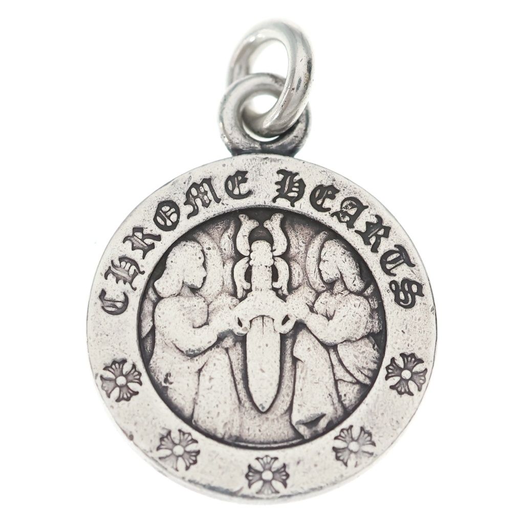 Chrome Hearts Chrm Angl Mdl V2 Angel Medal Charm Pendant Top Silver