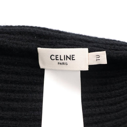 Celine Wool Cashmere Blend Beanie Knit Hat Black — view 7