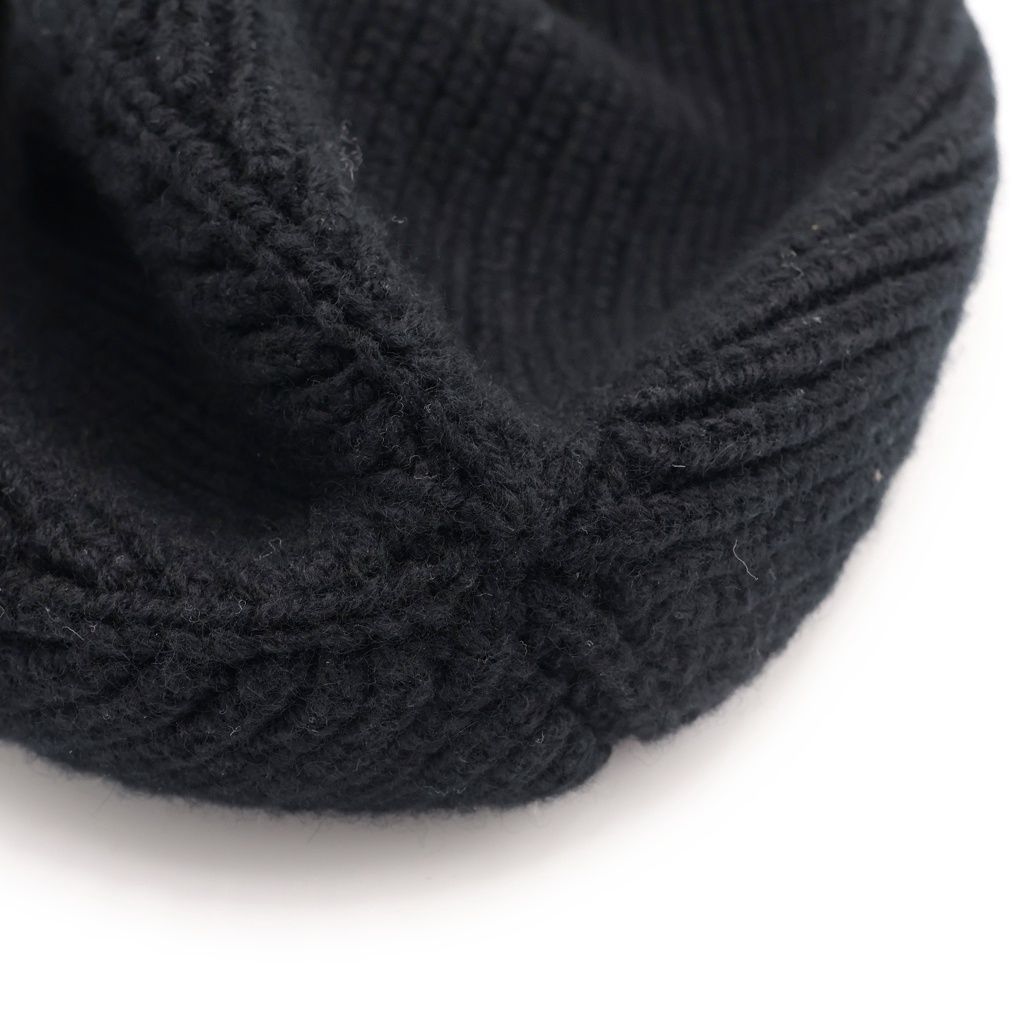 Celine Wool Cashmere Blend Beanie Knit Hat Black — view 6