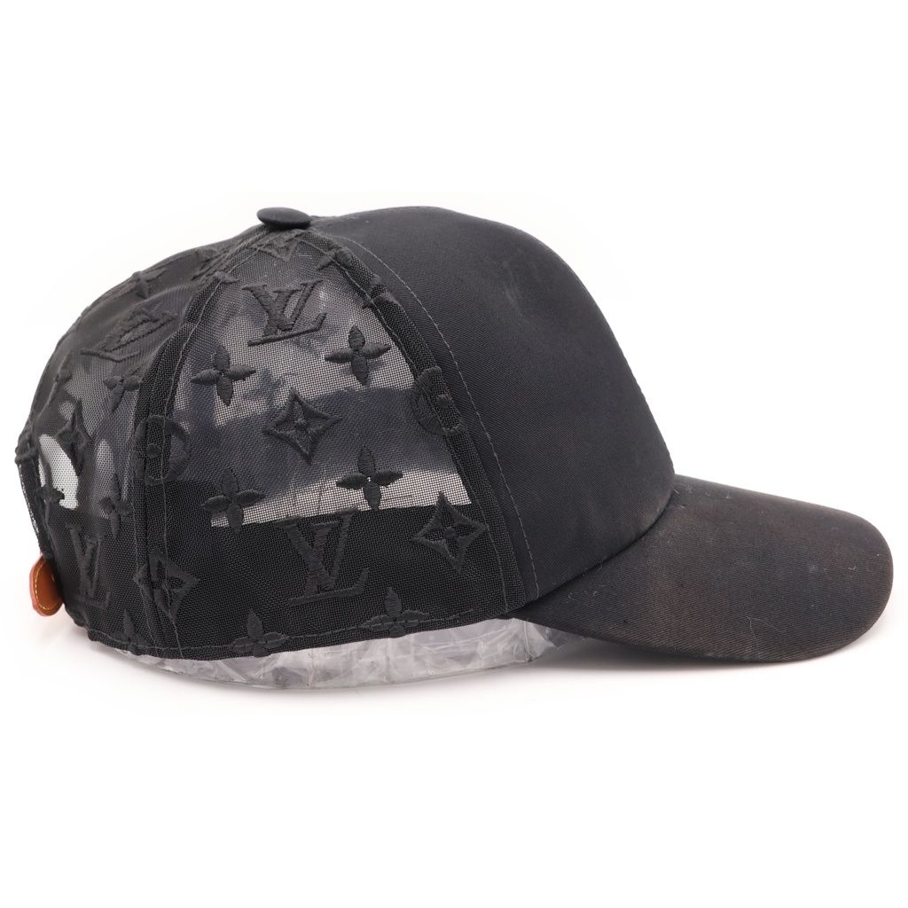 Louis Vuitton Monogram Mesh Baseball Cap Hat Black — view 3