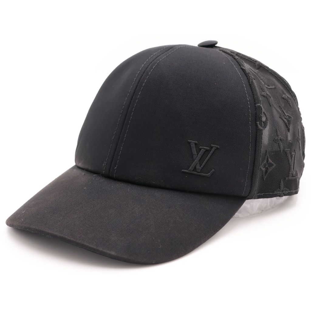 Louis Vuitton Monogram Mesh Baseball Cap Hat Black