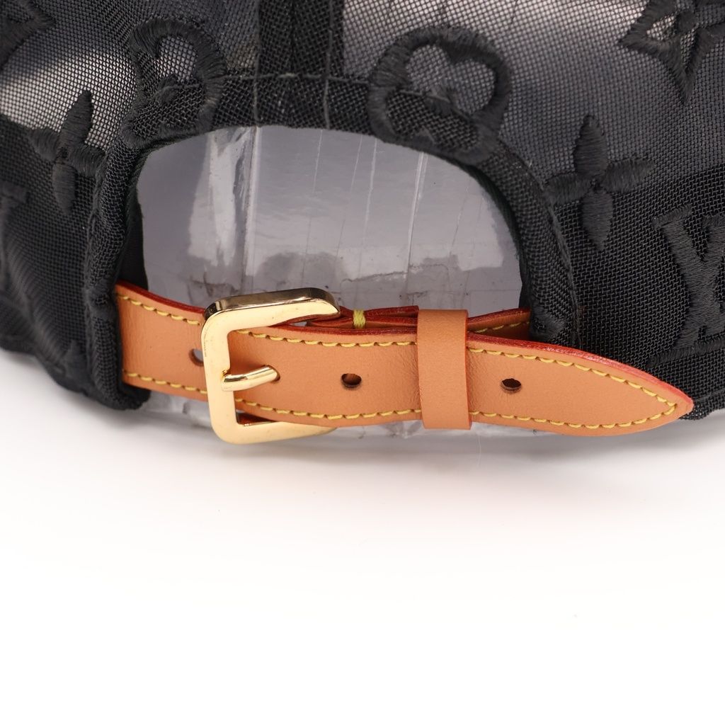 Louis Vuitton Monogram Mesh Baseball Cap Hat Black — view 7