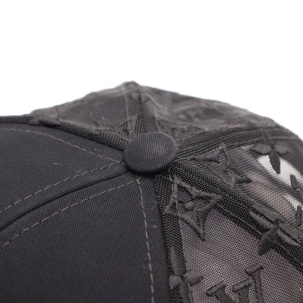 Louis Vuitton Monogram Mesh Baseball Cap Hat Black — view 6