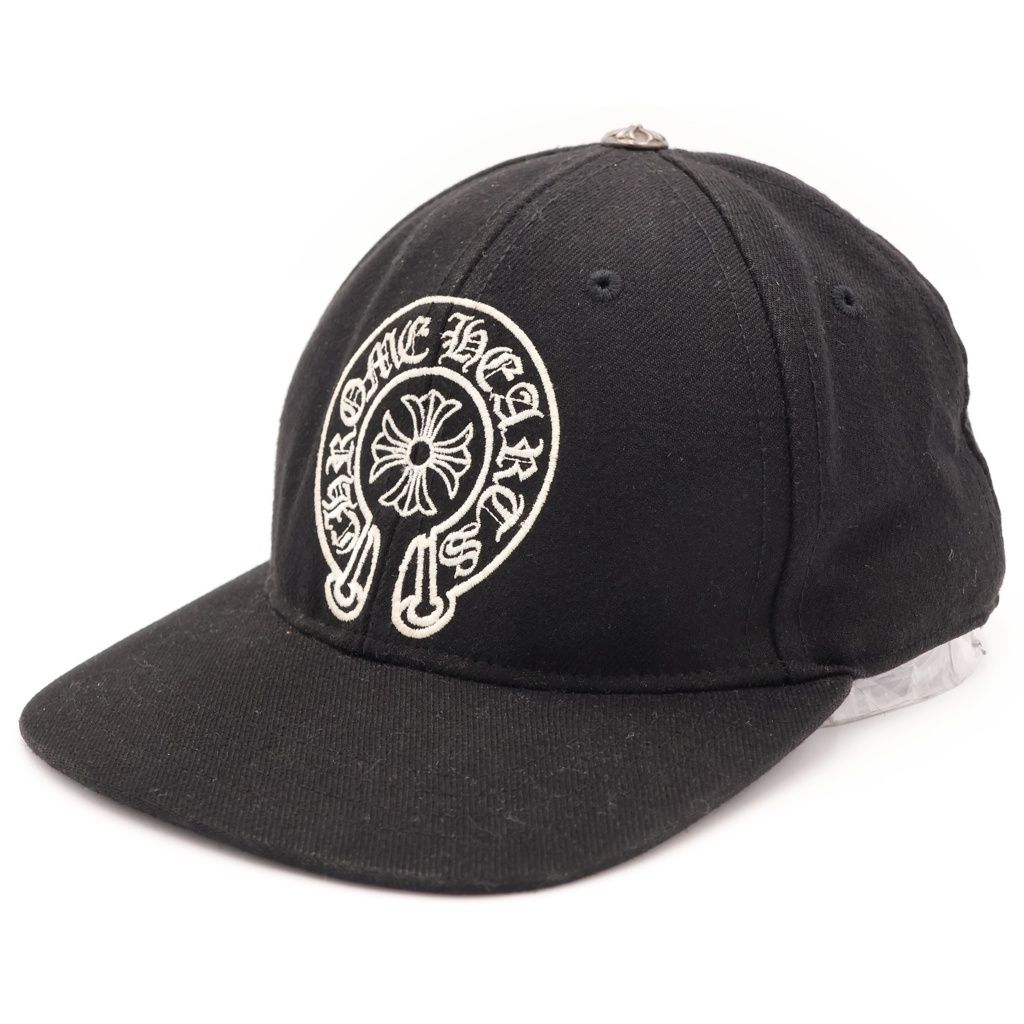 Chrome Hearts CH Hat Horse Shoe Embroidery Cross Ball Base Cap Black