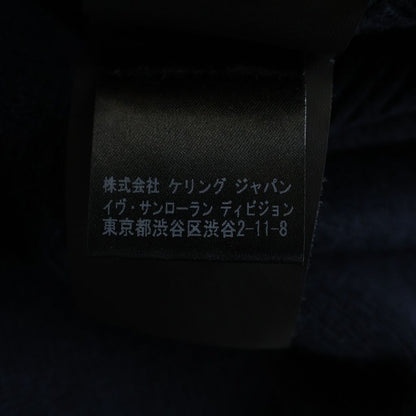 Saint Laurent Paris Cashmere Crew Neck Knit Sweater Navy — view 8